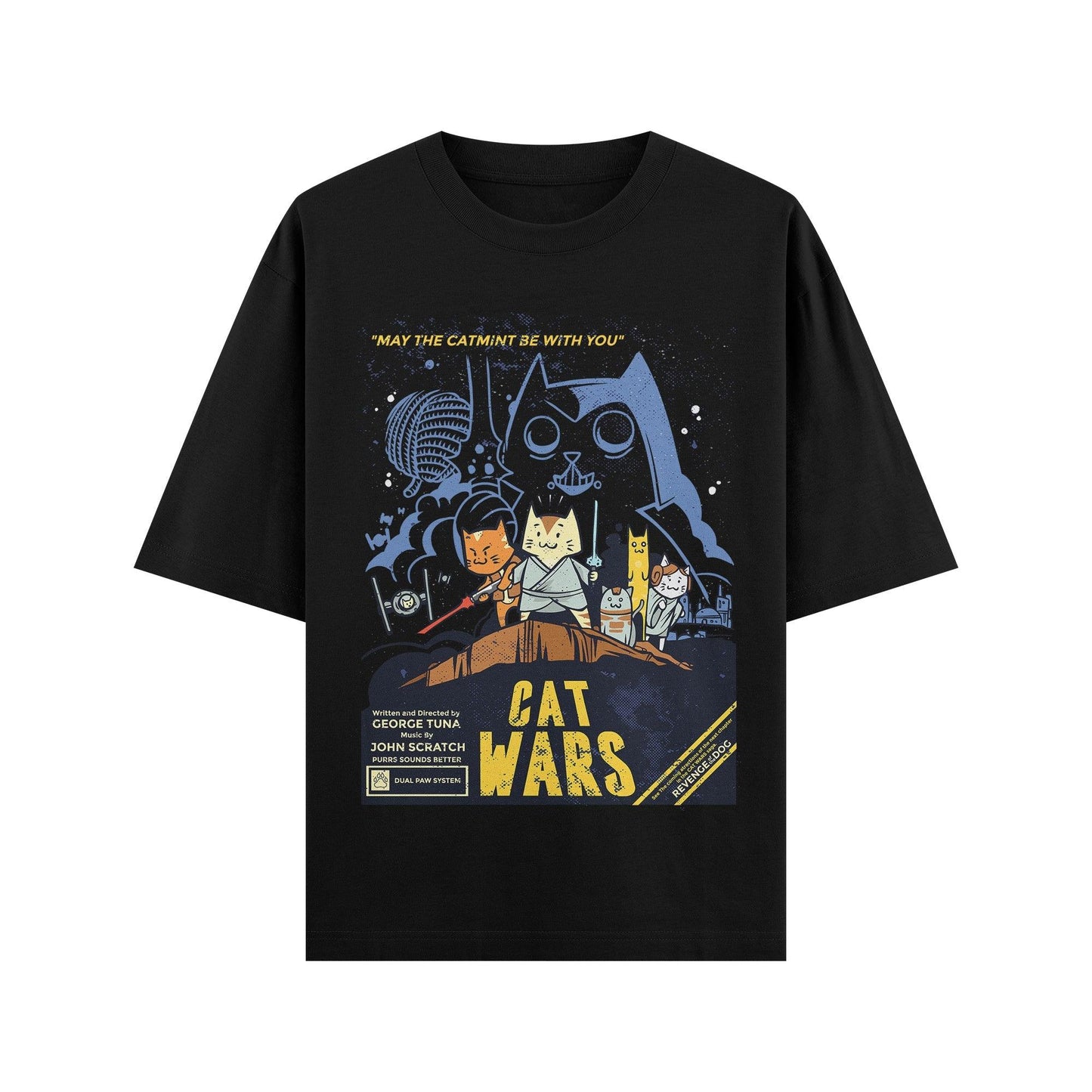 Black cat wars Oversized T-Shirt for Men And Women India