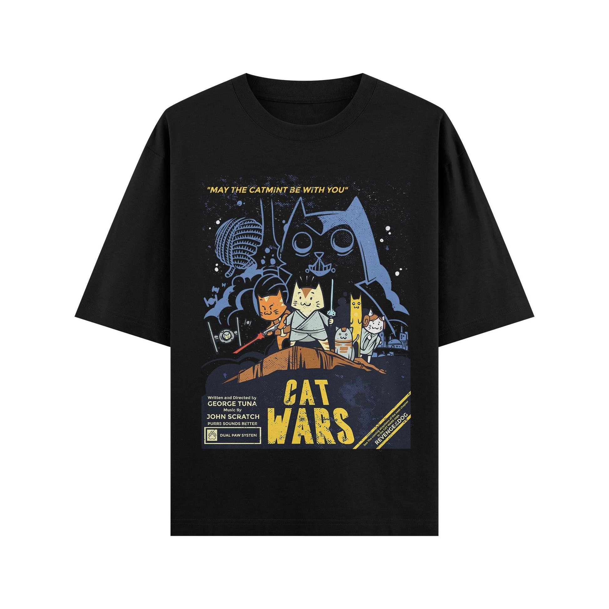 Black cat wars Oversized T-Shirt for Men And Women India